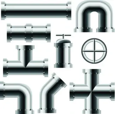 set of pipeline parts vector