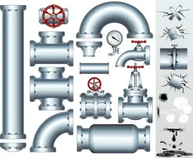 set of pipeline parts vector