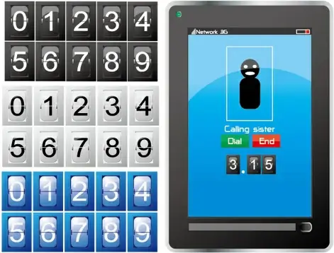 set of tablet pc and phone design vector