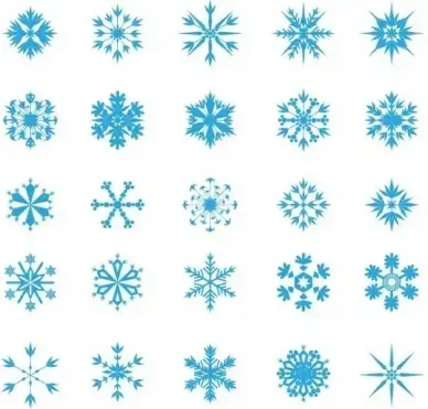 set of vector snowflakes