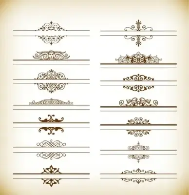 set of vintage ornaments with floral elements for invitation congratulation and greeting card