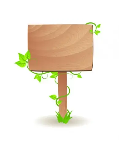 set of wooden signs and indicator board vector graphics