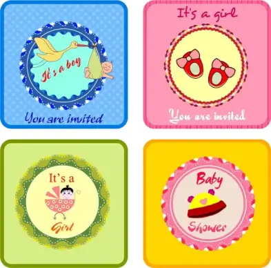 sets of cute baby shower invitation cards
