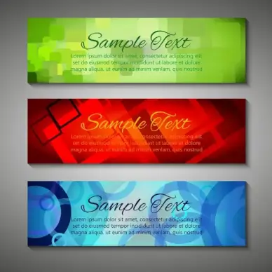 sets of various colorful abstract banners design