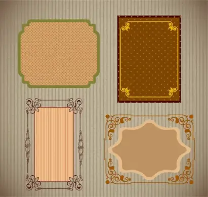 sets of vintage frames with various pattern background