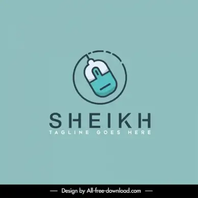 sheikh logotype flat isolated mouse texts sketch classic design 