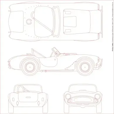 Shelby Cobra Blueprint clip art