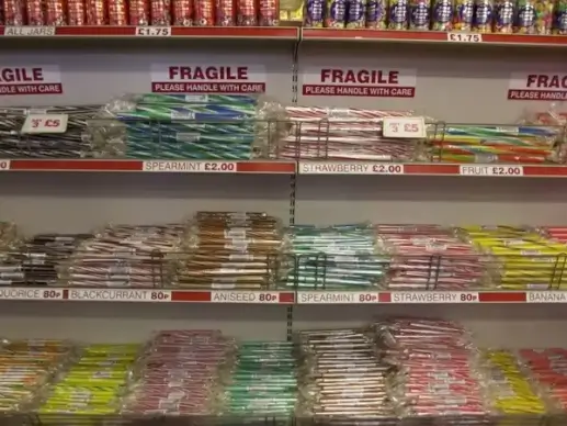 shelves full of rock