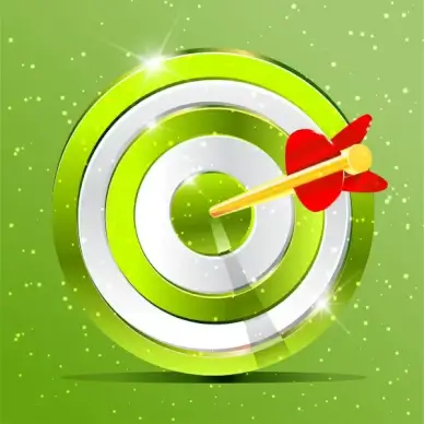 shiny aiming shield and arrow vector illustration
