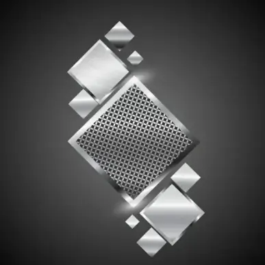shiny metal background grey squares decoration