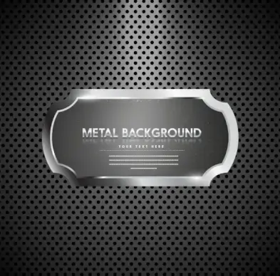 shiny metal background rounded frame holes decoration
