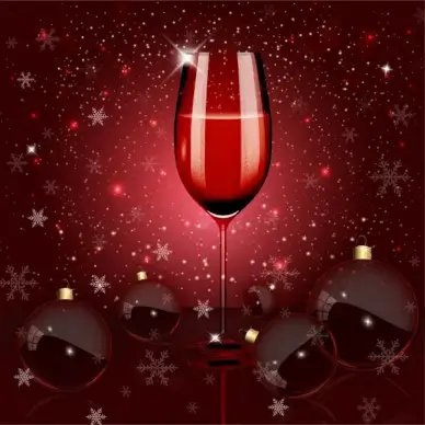 shiny wine glass on sparkle bokeh background
