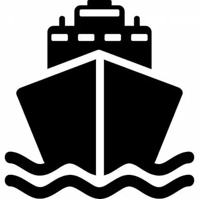 ship sign icon flat silhouette symmetric geometric outline 