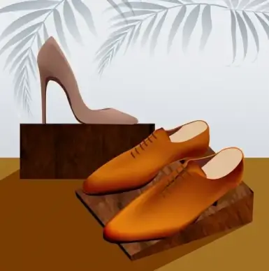 shoes advertisement shiny colored 3d decor
