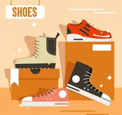 shoes advertising banner sparkling modern decor