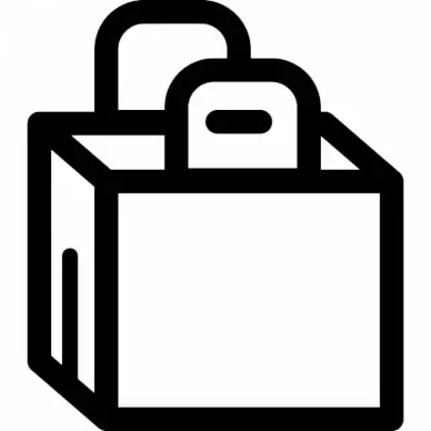 shopping bad sign icon 3d geometric outline