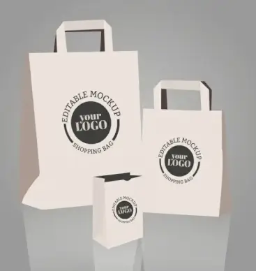 shopping bag templates 3d design circle decoration