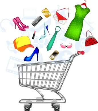 shopping vector illustration with colorful icons