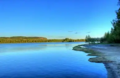 shoreline at the river at lake nipigon ontario canada