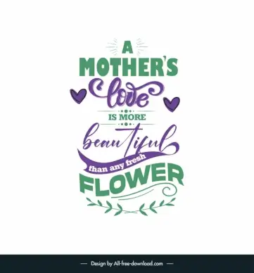 short and sweet mother day quotes banner template dynamic texts hears leaves decor 