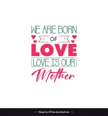 short and sweet mother day quotes banner template flat elegant texts hearts ribbon decor