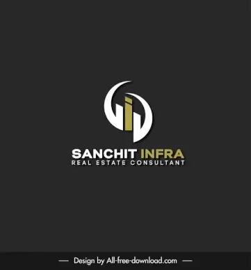 si real estate consultant logo template modern symmetric geometry texts design