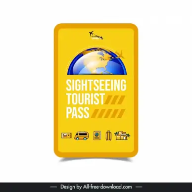 sightseeing tourist pass template modern tourism elements