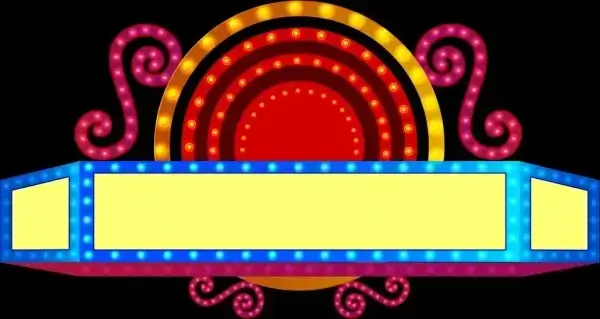 signboard design 3d modern style bright neon ornament