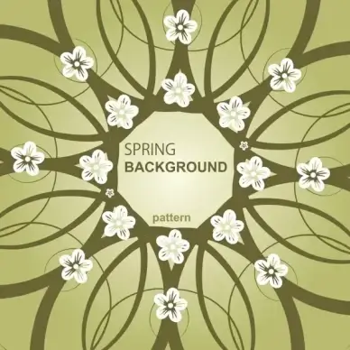 spring background petals sketch flat symmetric design