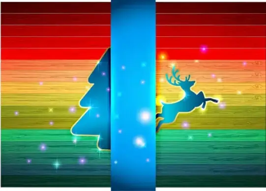 simple christmas background with deer and tree