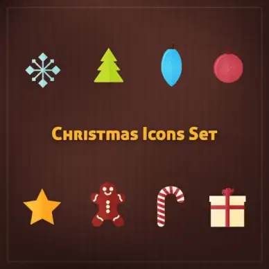 simple christmas icons set