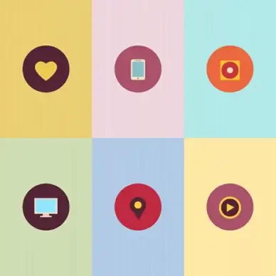 simple flat icons set