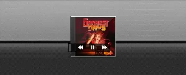 Simple Music Player with Album Cover PSD
