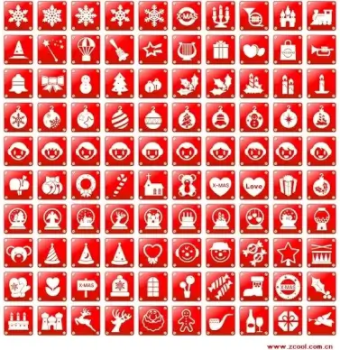 simple red christmas icon vector