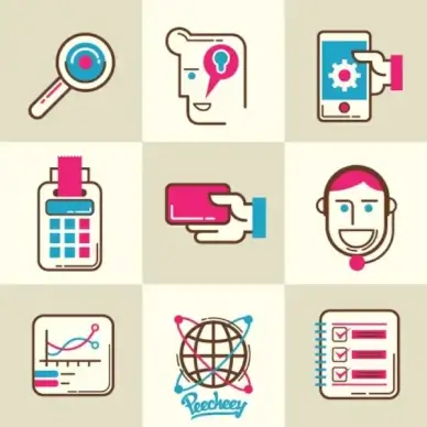 simple stylized icon set