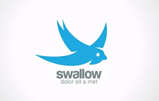 simple swallow logo design vector