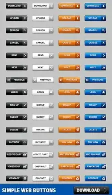 Simple Web buttons in PSD