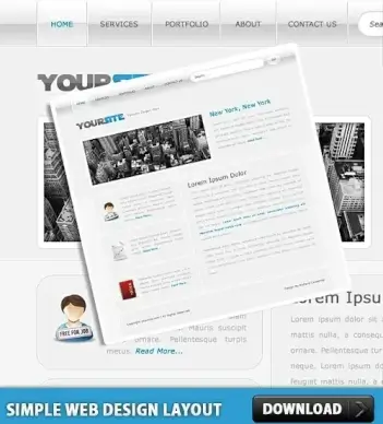 Simple Web Design Layout PSD