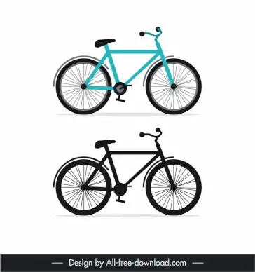 single male bicycle icons contrast flat sketch