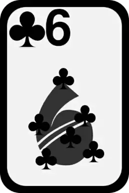 Six Of Clubs clip art