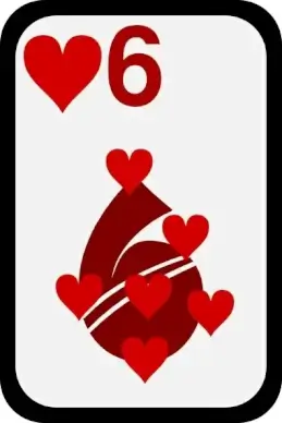 Six Of Hearts clip art