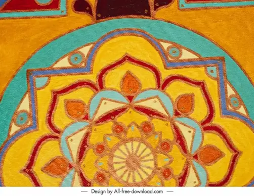 sketchy style mandala brusher template flat classical geometry shape 