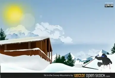 ski in the snowy mountain