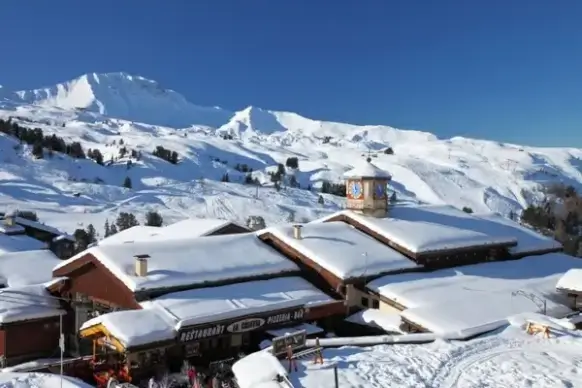 ski resort with mountains