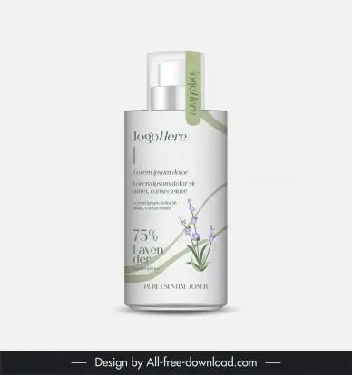 skincare bottle packaging template elegant lavender decor