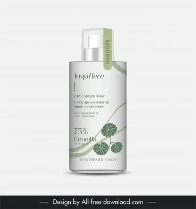 skincare bottle packaging template elegant leaves decor