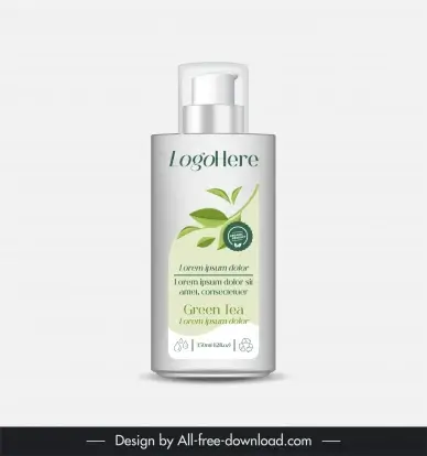 skincare bottle packaging template tea leaf decor