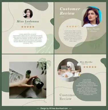 skincare products instagram post sets elegant realistic lady cosmetic decorr