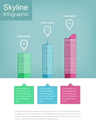 skyline infographic vector design