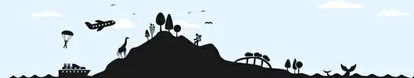 skyline travel activity silhouette